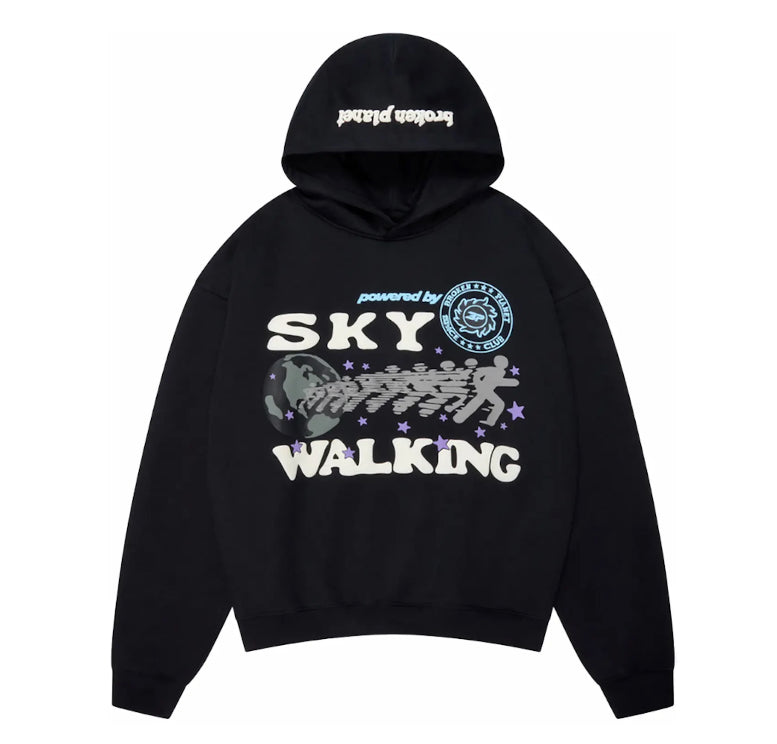 Broken Planet Sky Walking Hoodie ‘Midnight Black’