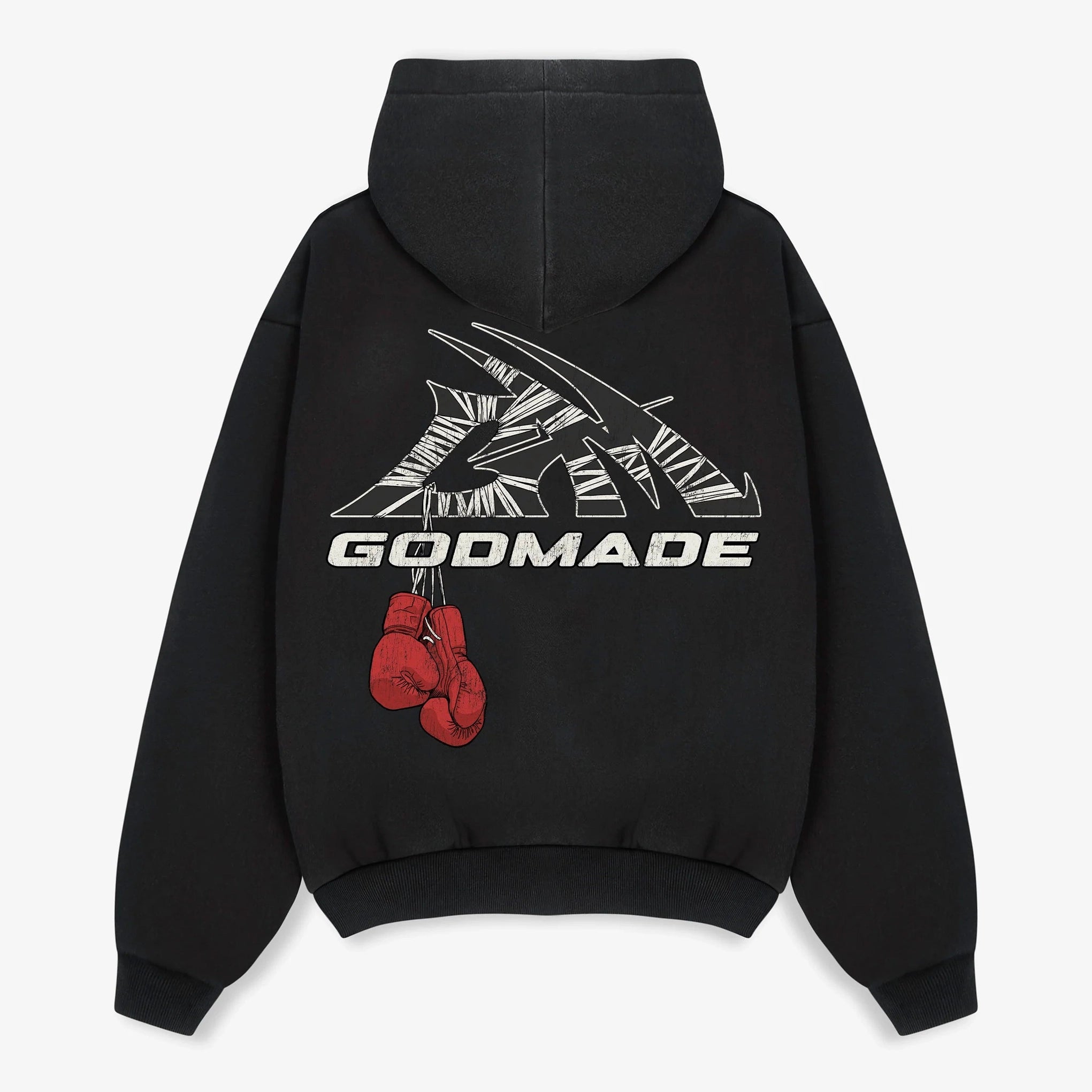 Godmade Wrapped Logo Hoodie Washed Black, alternate view 2