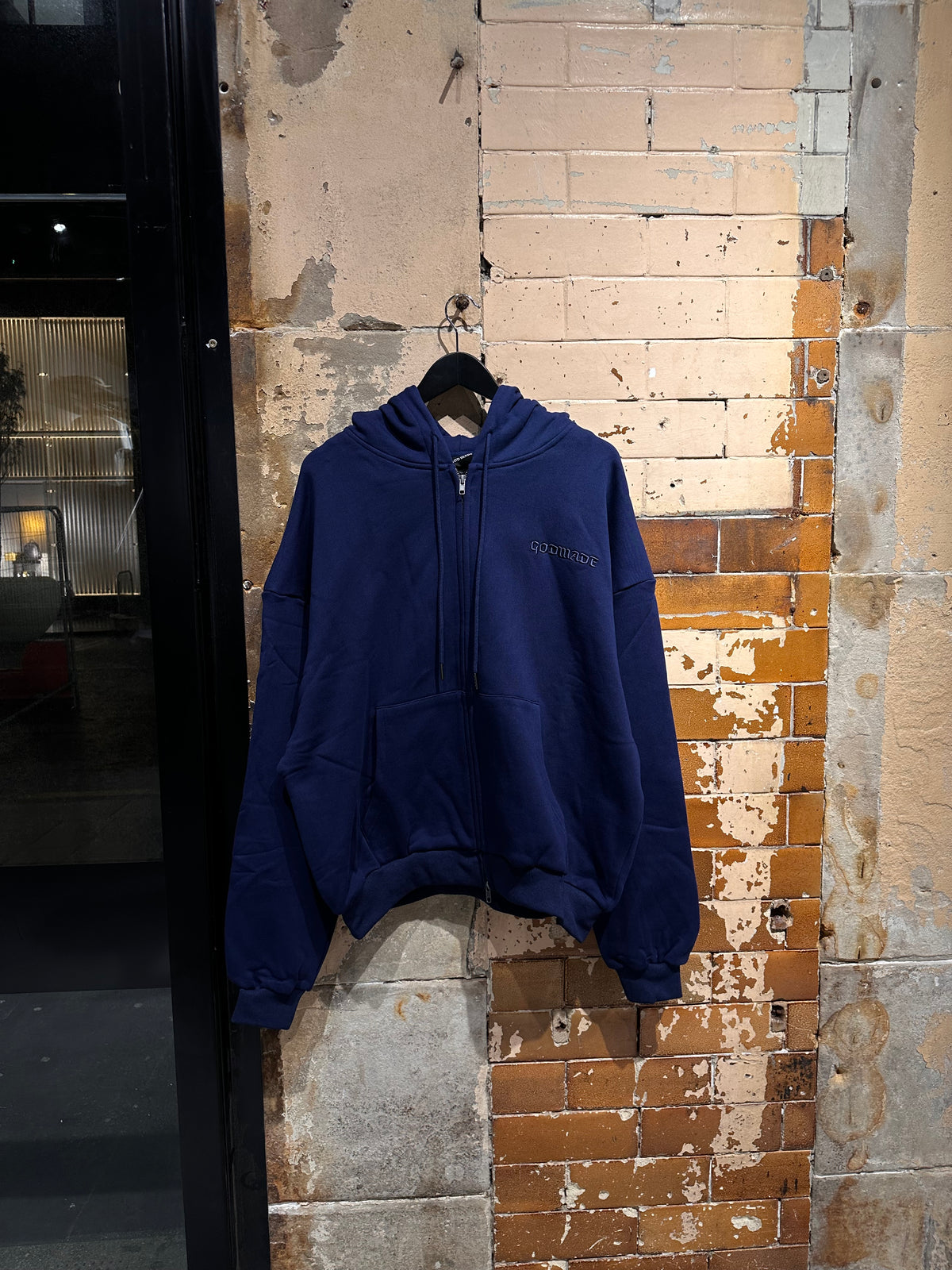 Godmade Signature Zip Hoodie - Dark Blue