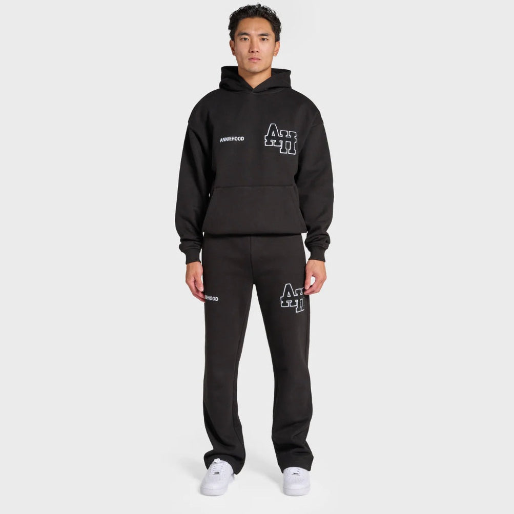 Annie Hood College Logo Pullover Black