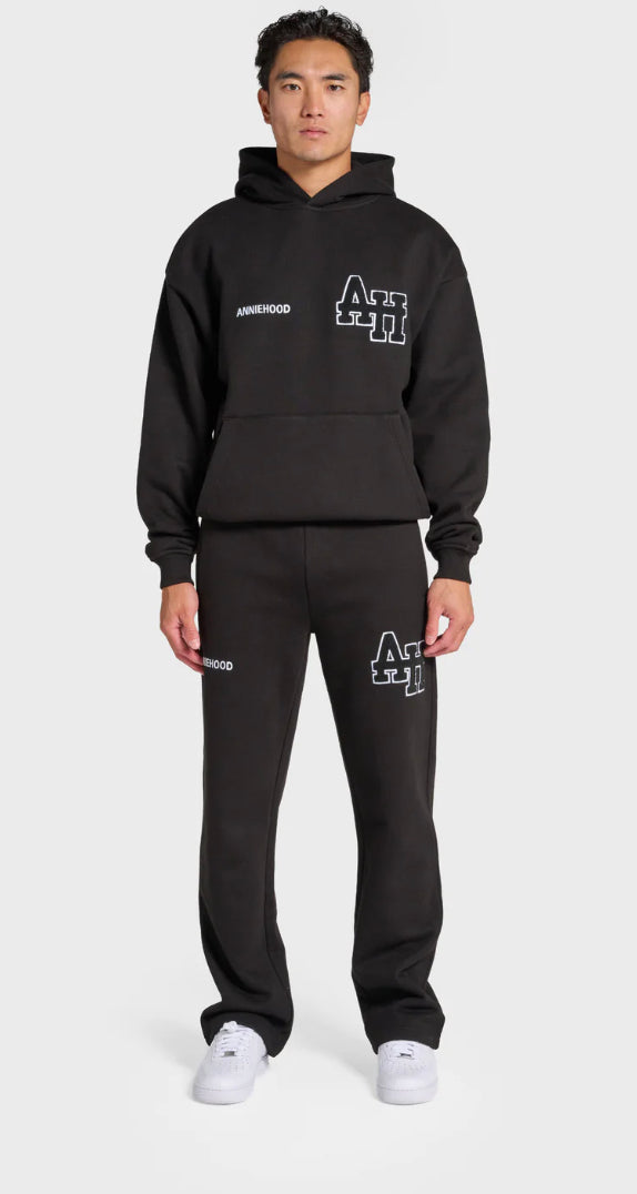 Annie Hood College Logo Pullover Black