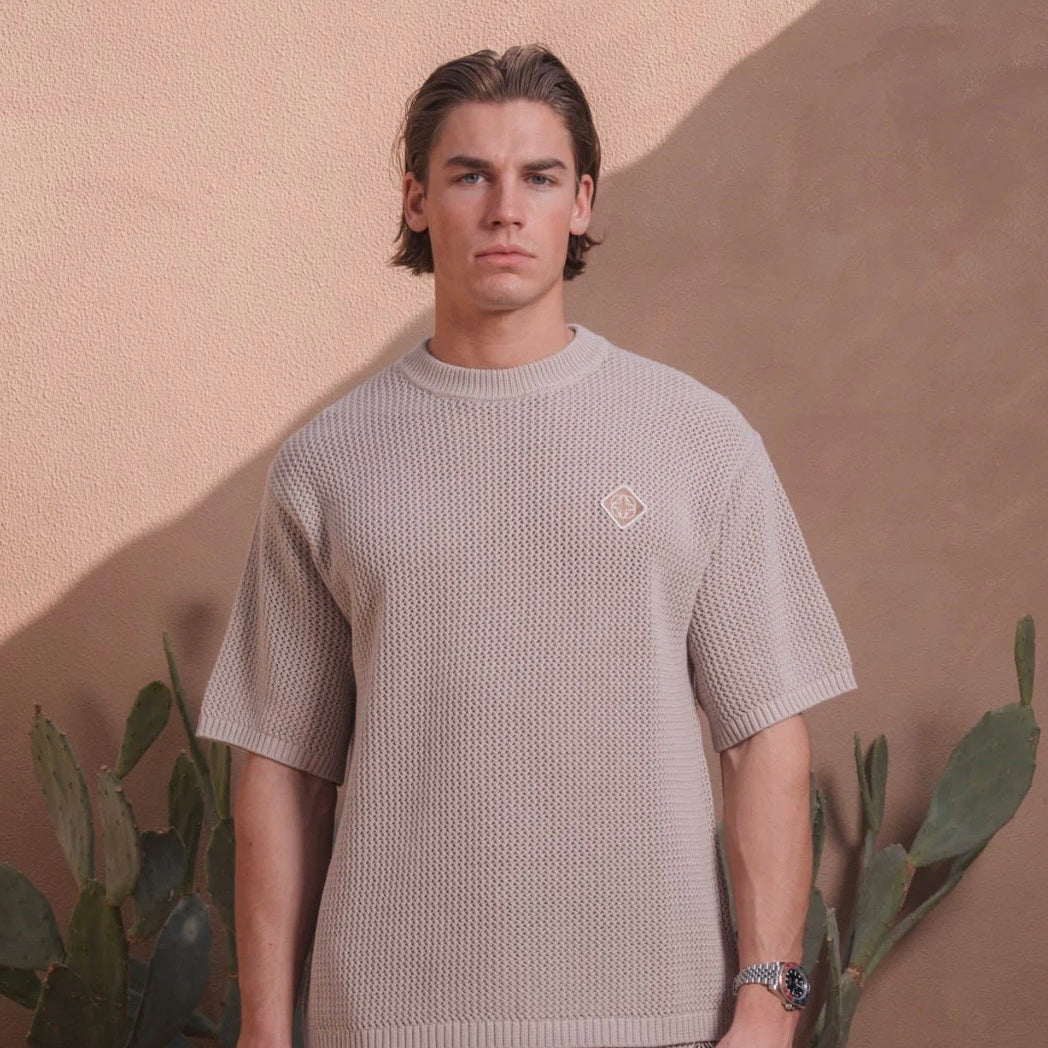 BELIER LEON CROCHET T SHIRT TAUPE
