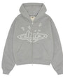 Broken Planet Zip Up Hoodie ‘Heather Grey’