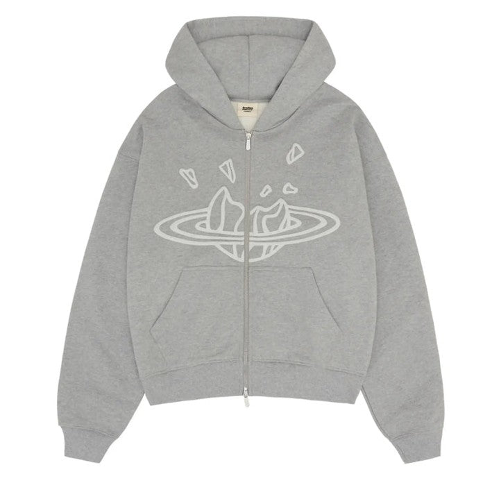 Broken Planet Zip Up Hoodie ‘Heather Grey’
