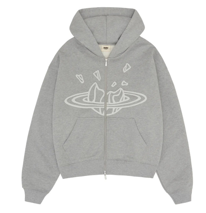 Broken Planet Zip Up Hoodie ‘Heather Grey’