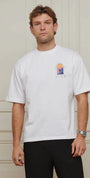 Belier White Miami Sunset T Shirt