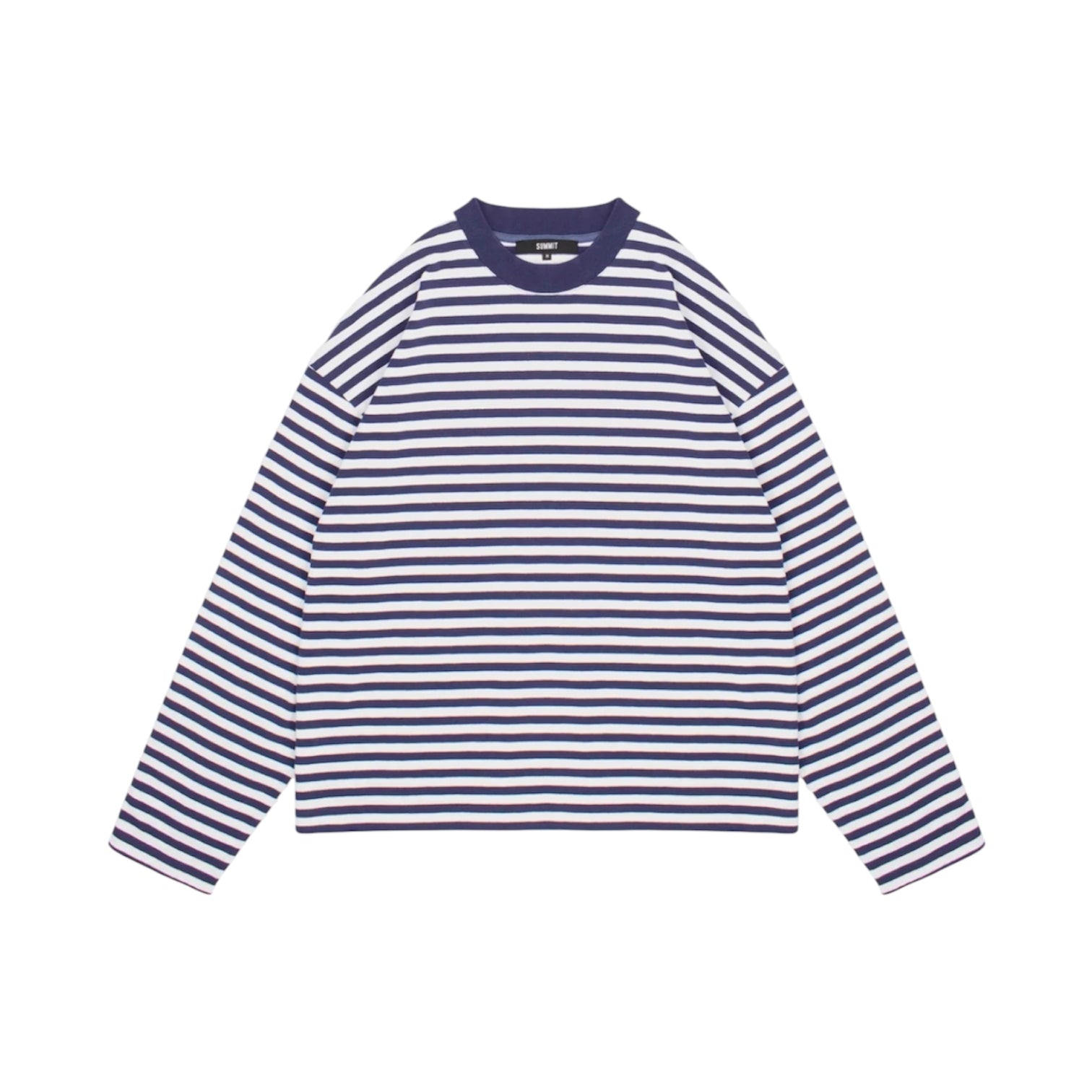 SUMMIT HEAVYWEIGHT LONG SLEEVE T SHIRT - NAVY STRIPE