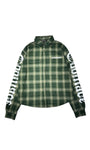 GODMADE BROKEN SCRIPT GREEN FLANNEL