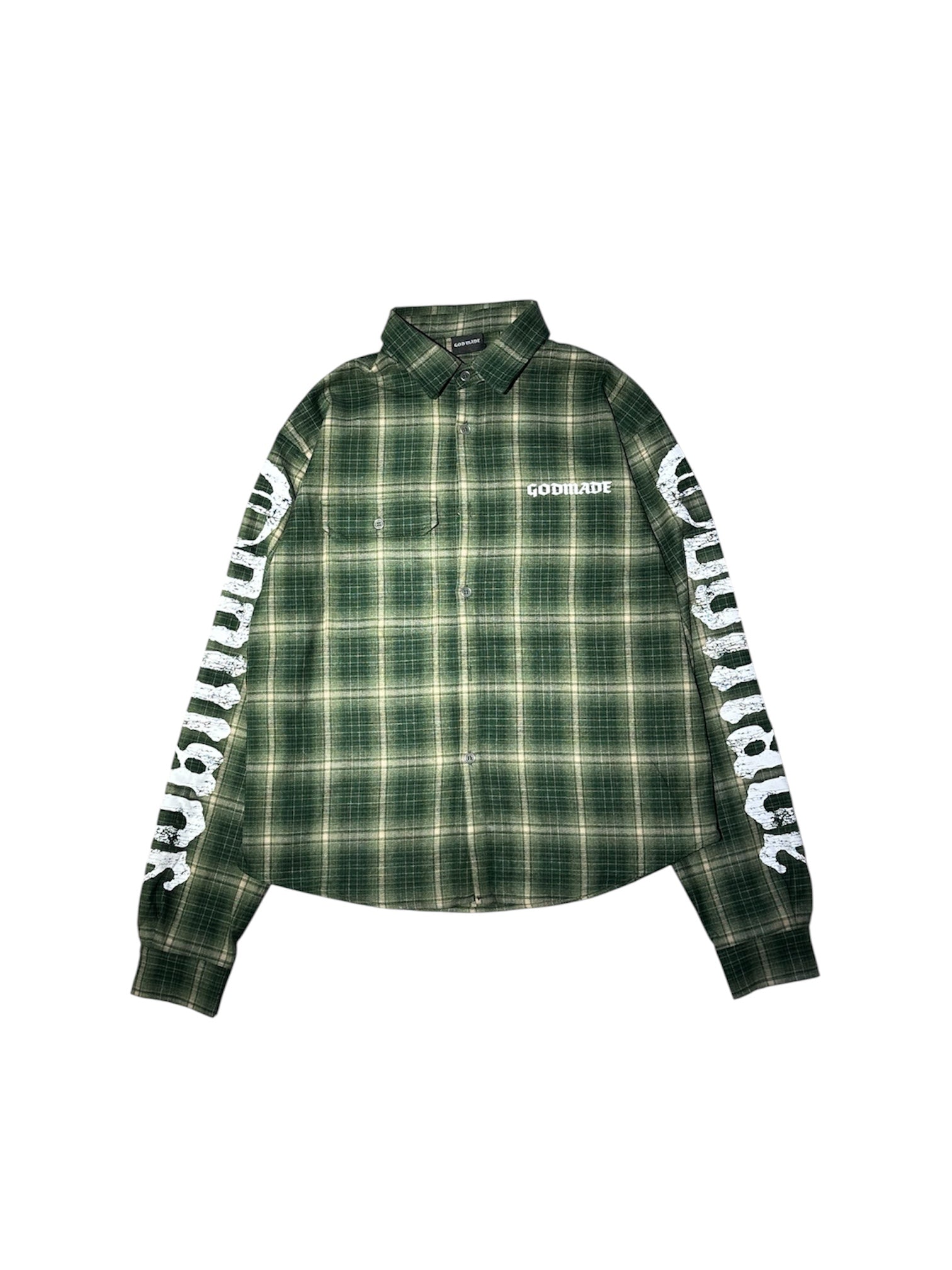 Godmade Broken Script Green Flannel