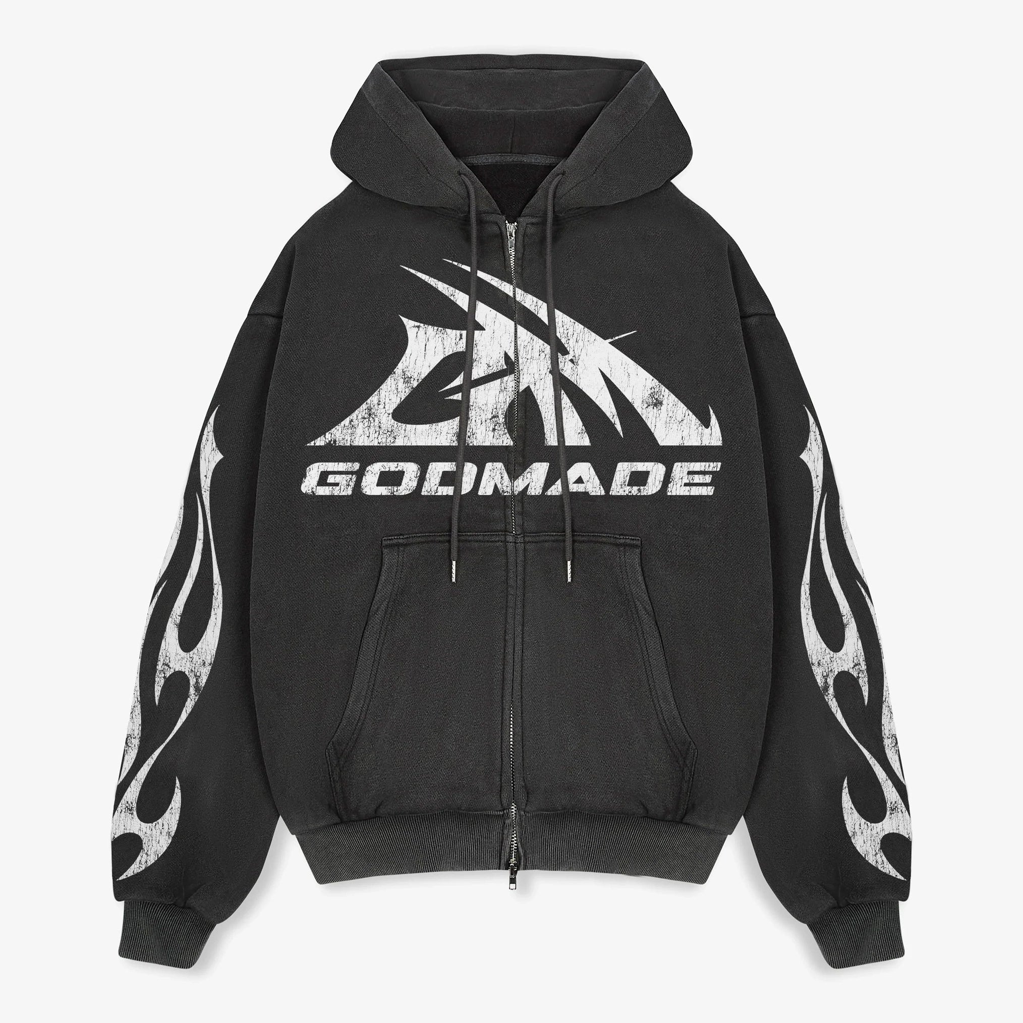 Godmade Washed Grey Zip Hoodie