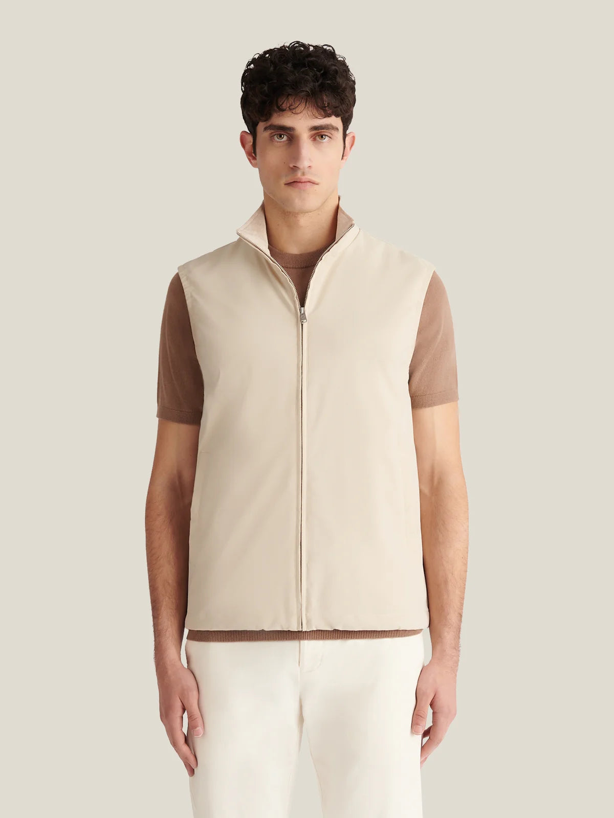PECKHAM RYE MOLO ZIP VEST IN PEYOTE