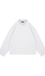 SUMMIT HEAVYWEIGHT LONG SLEEVE T SHIRT MARL GREY STRIPE