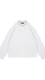 SUMMIT HEAVYWEIGHT LONG SLEEVE T SHIRT MARL GREY STRIPE