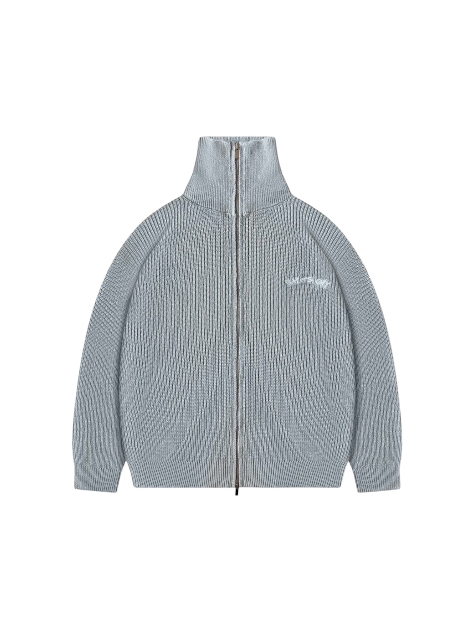 PLAYERS ONLY GREY EMBROIDERED KNIT ZIP JACKET