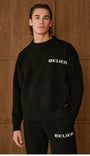 Belier Intarsia Knit Sweatshirt Black