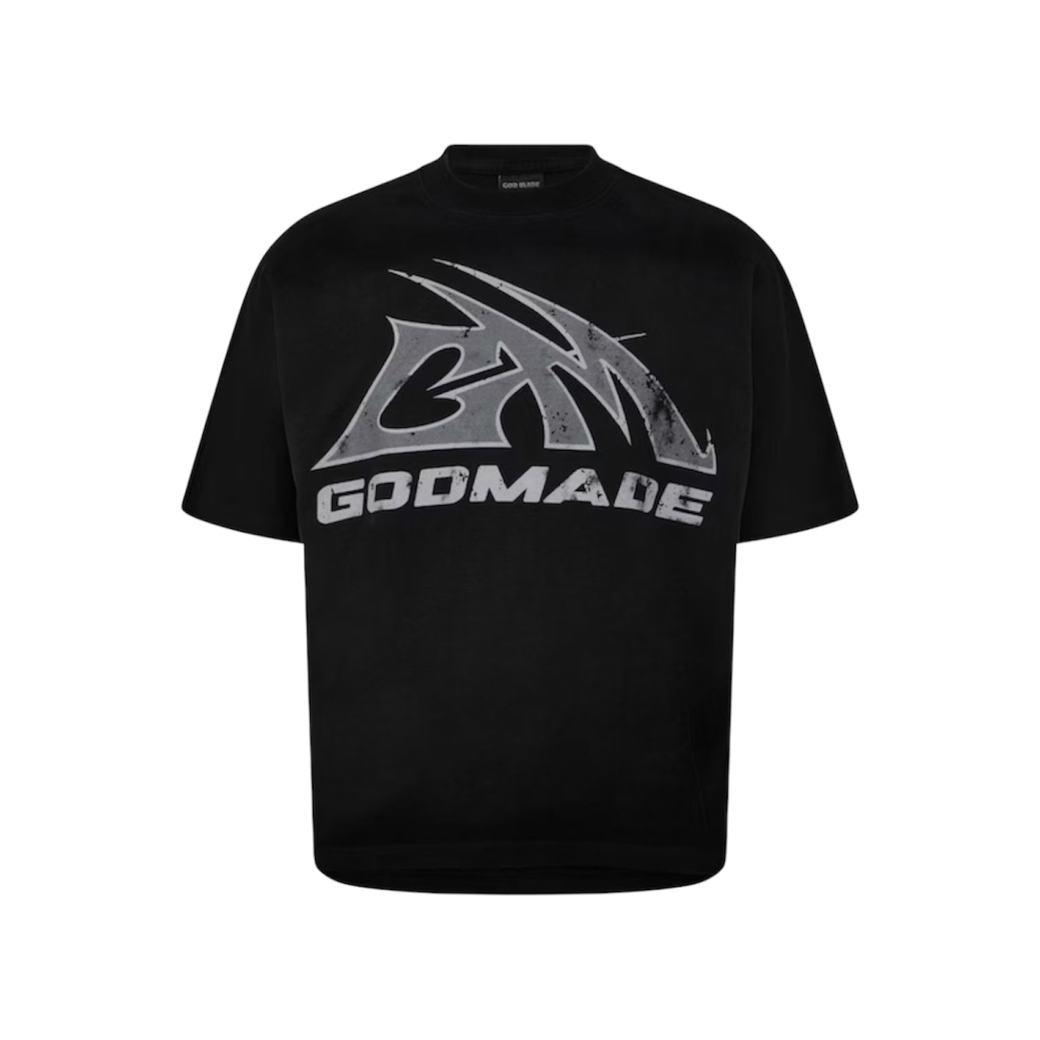 GODMADE LOGO WASHED BLACK TEE
