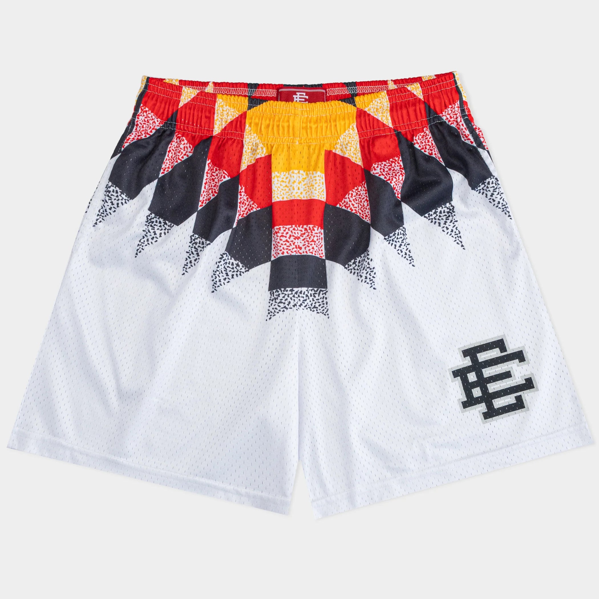 Eric Emanuel White/Black/Red/Yellow Shorts