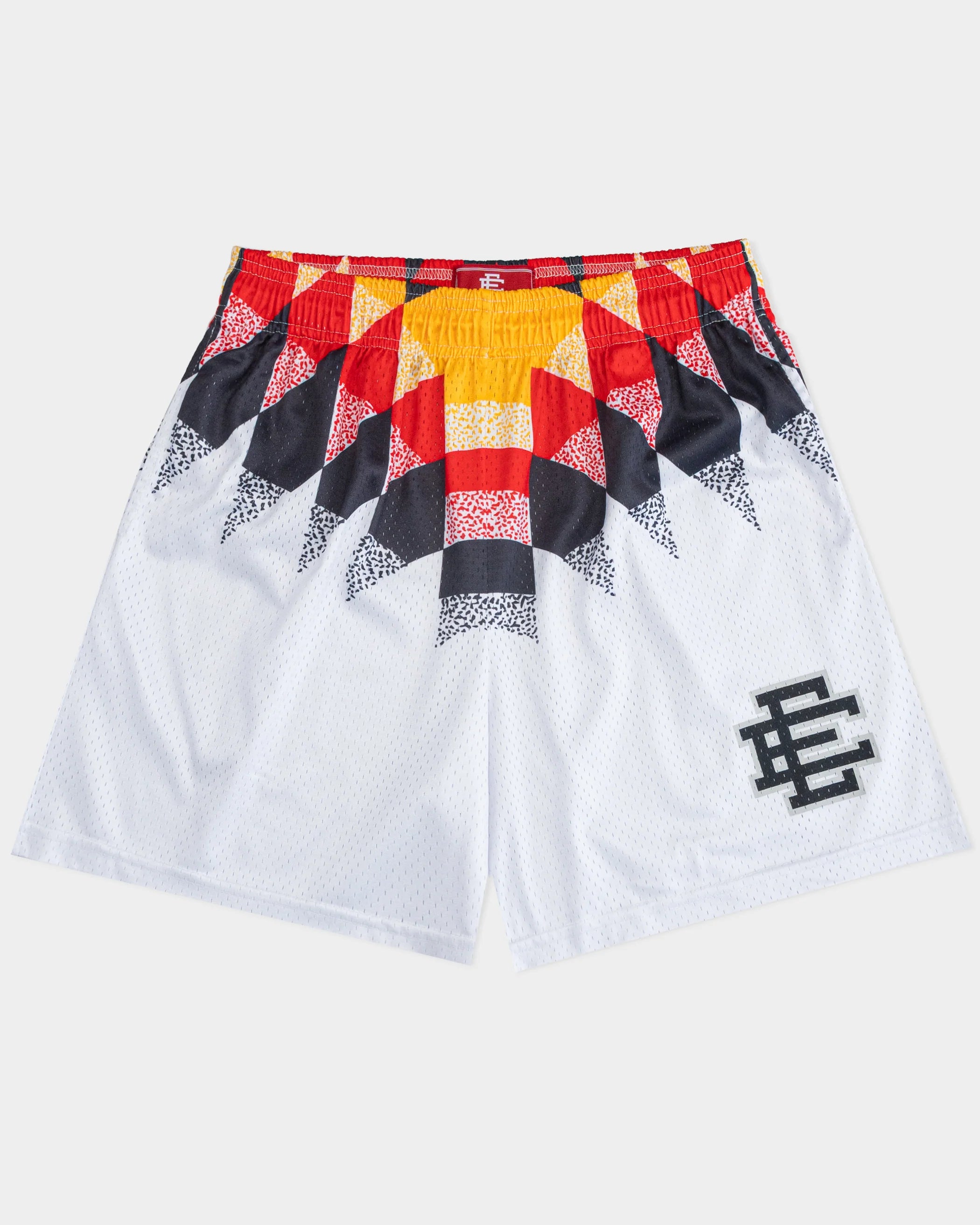 Eric Emanuel White/Black/Red/Yellow Shorts