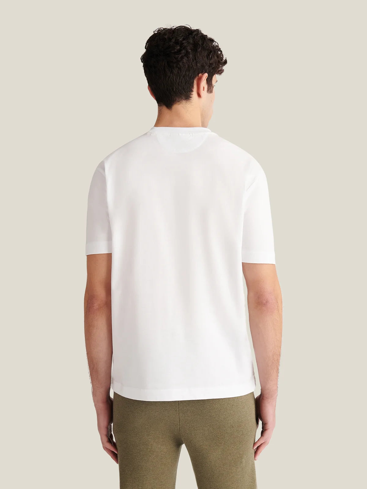 PECKHAM RYE Devonshire Mercerised Cotton T-Shirt in White