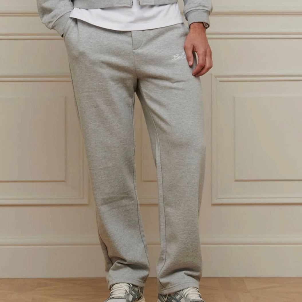 BELIER GREY MARL LOGO JOGGERS