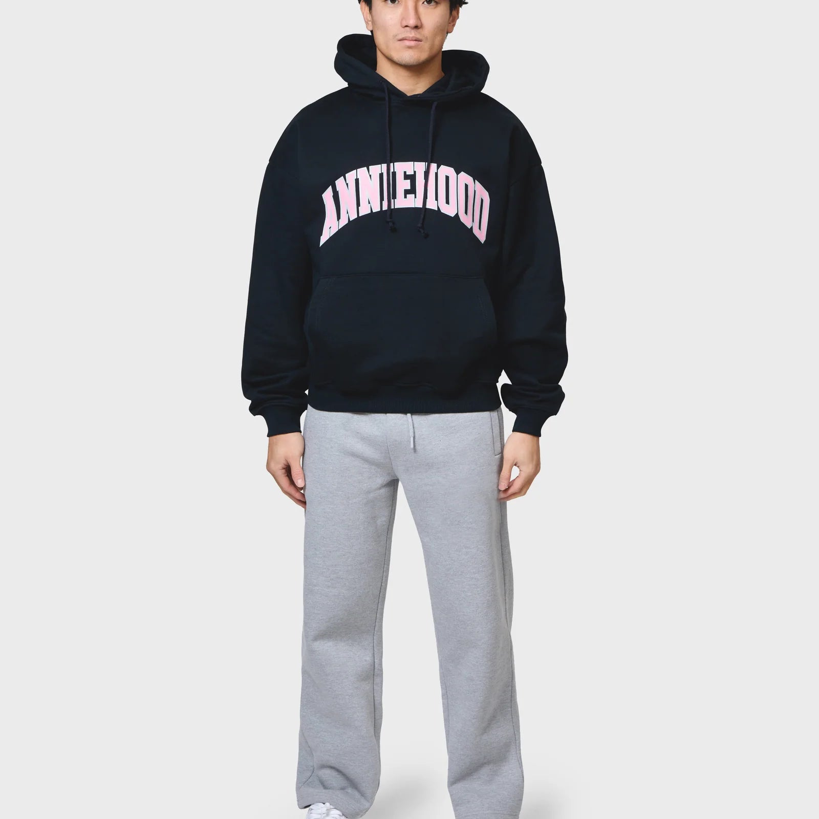 ANNIE HOOD COLLEGE ARCH HOODY NAVY/PINK
