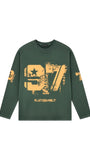 PLAYERS ONLY WASHED FORREST GREEN DISTRESSED 97 JERSEY LONG SLEEVE