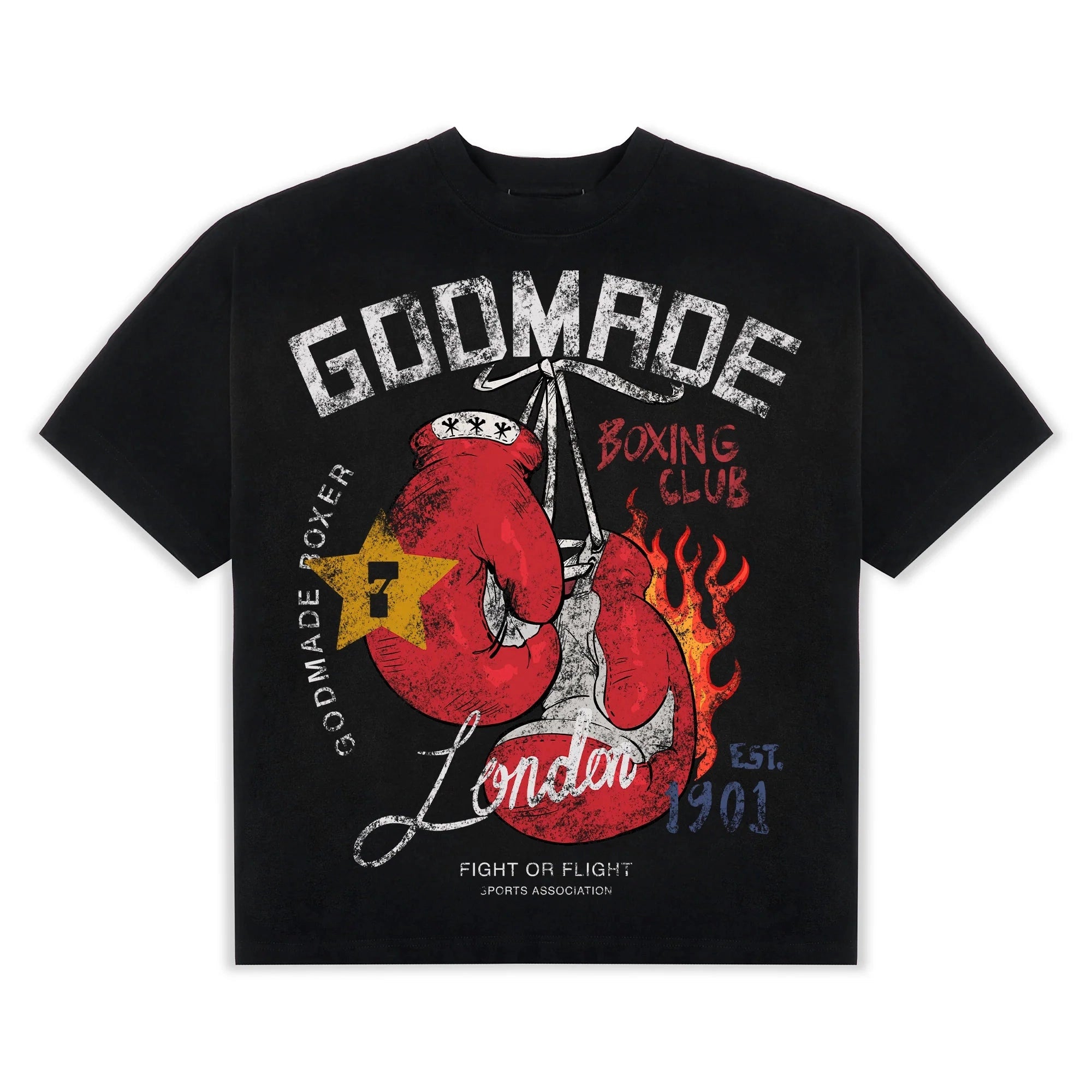 Godmade Boxing Club Washed Black T Shirt