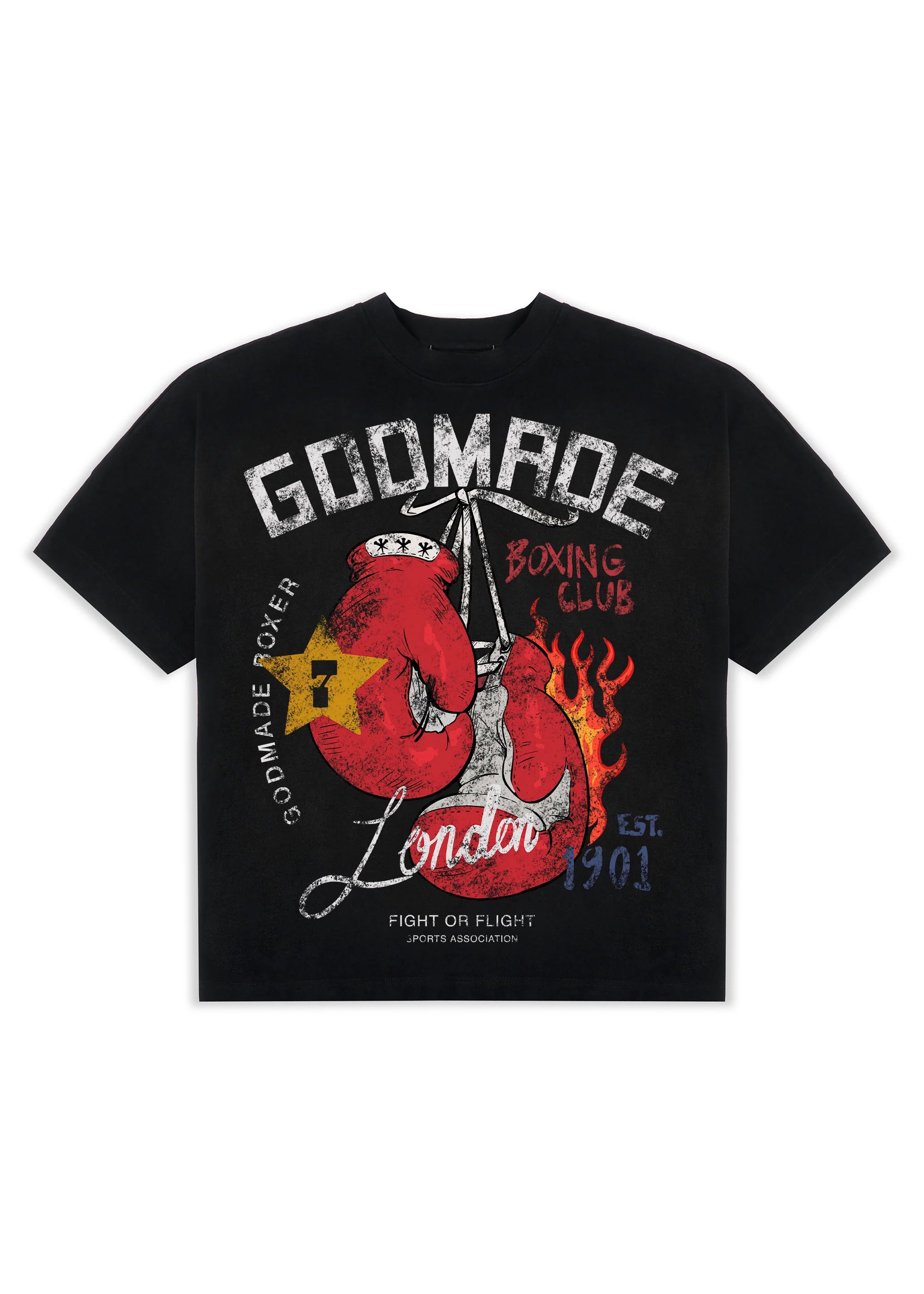 Godmade Boxing Club Washed Black T Shirt