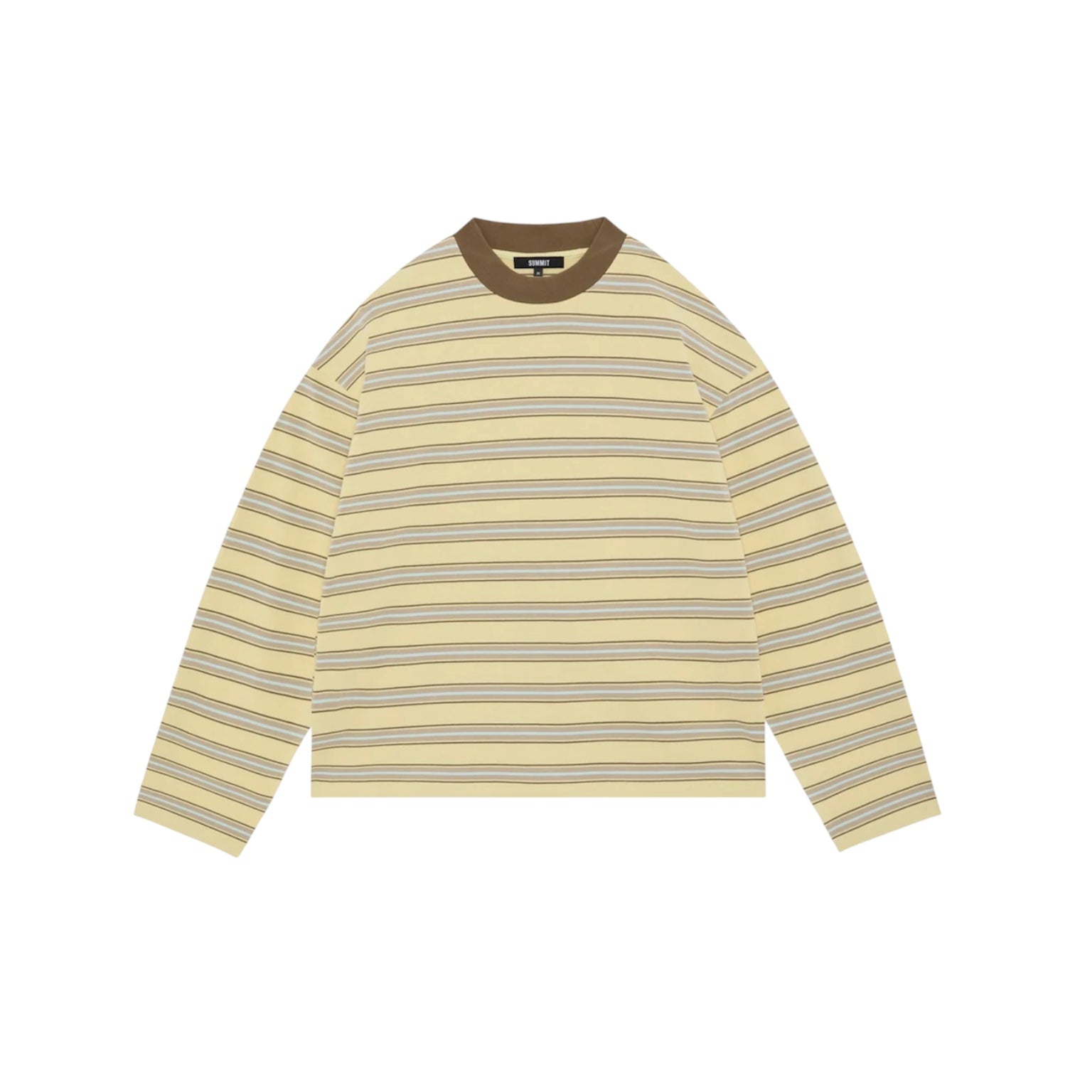 SUMMIT HEAVYWEIGHT LONG SLEEVE T SHIRT YELLOW STRIPE