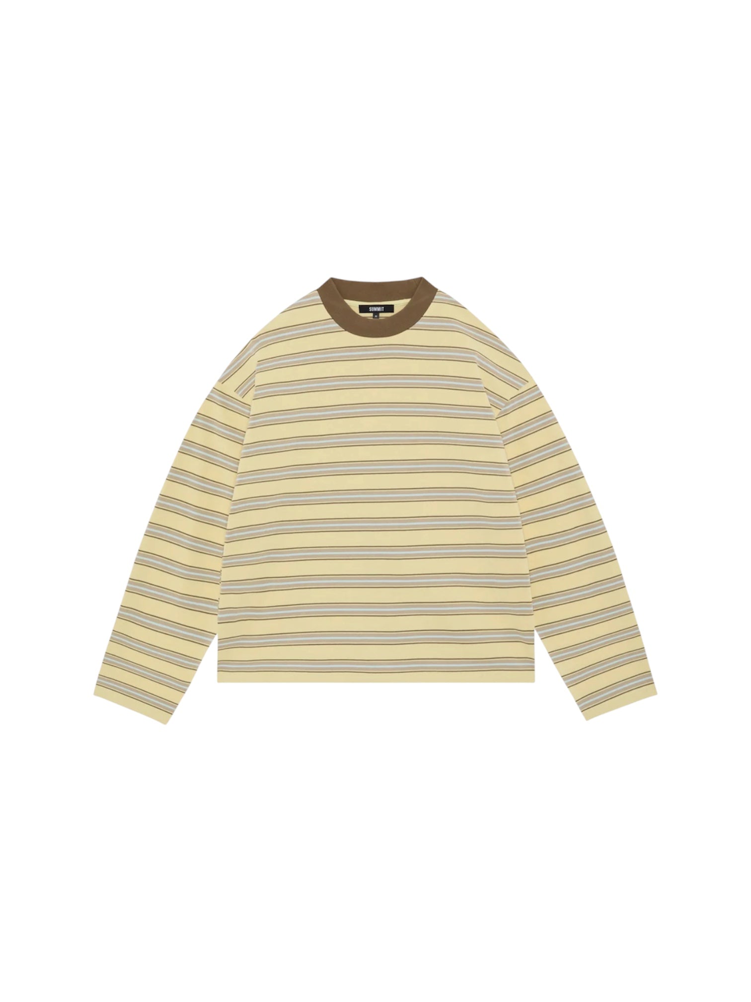 SUMMIT HEAVYWEIGHT LONG SLEEVE T SHIRT YELLOW STRIPE