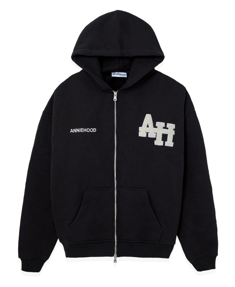 Annie Hood College Zip ‘Black’