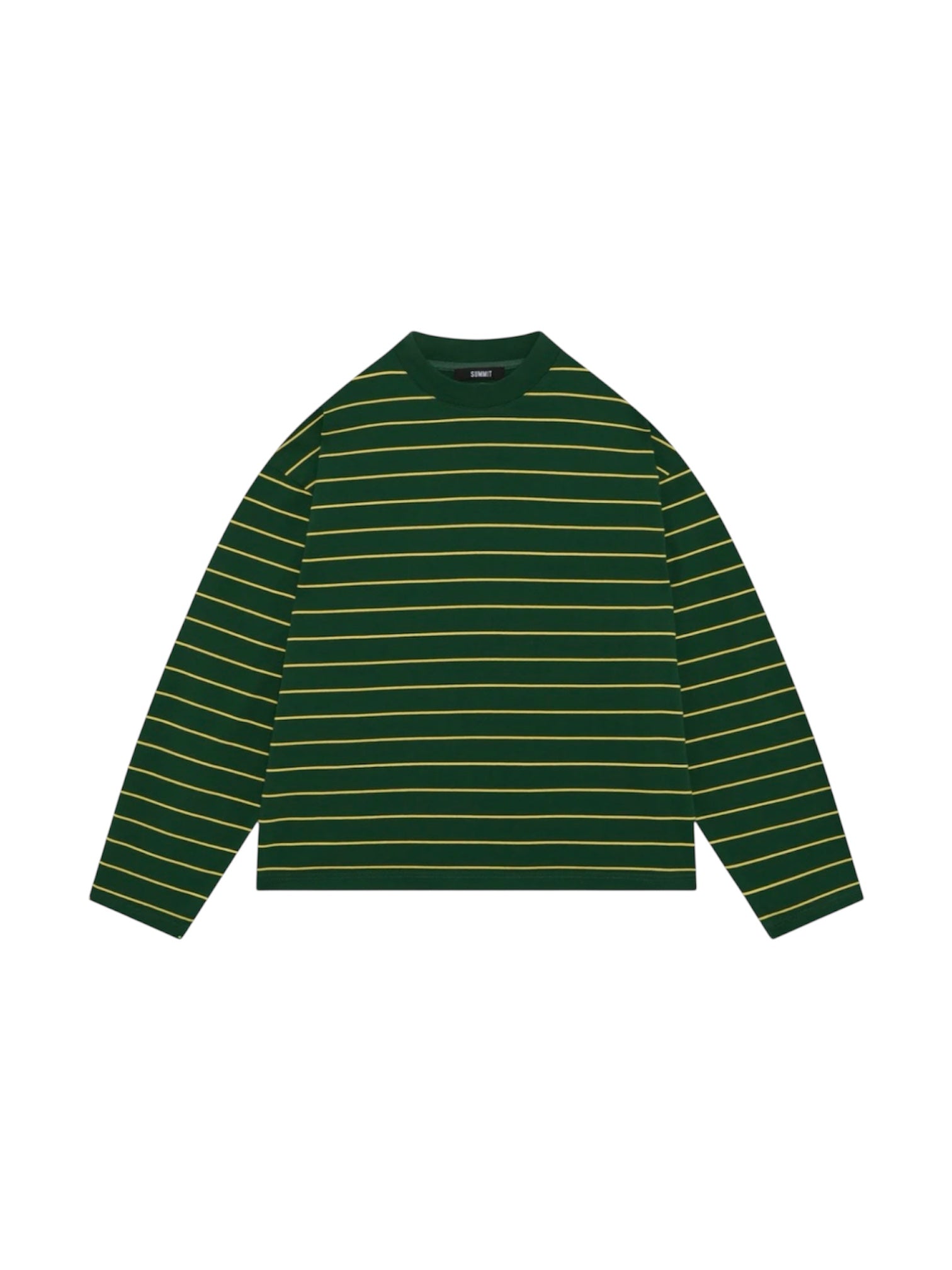 SUMMIT HEAVYWEIGHT LONG SLEEVE T SHIRT BOTTLE/YELLOW STRIPE
