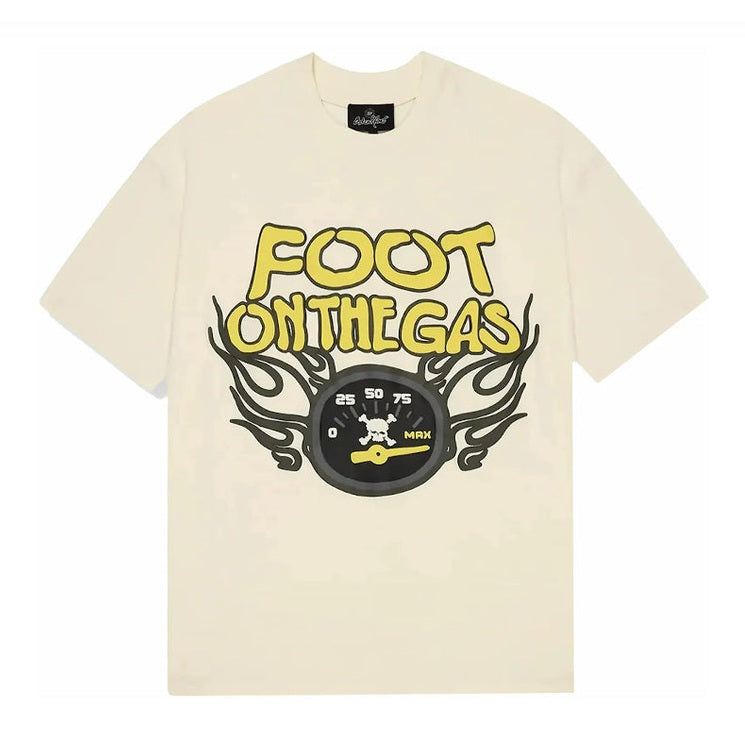 Broken Planet Foot On The Gas T-Shirt ‘Vanilla White’