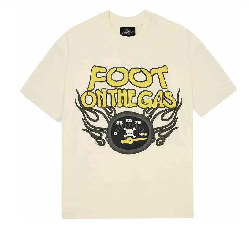 Broken Planet Foot On The Gas T-Shirt ‘Vanilla White’