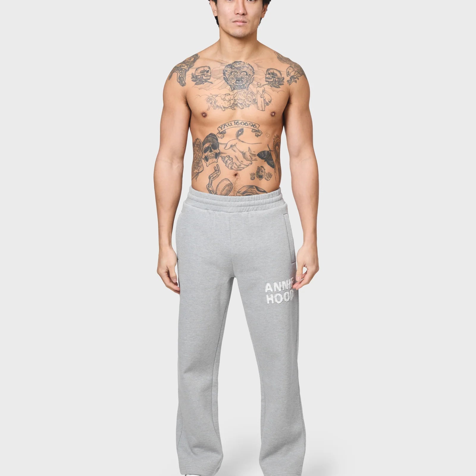 Annie Hood Appliqué Joggers Grey