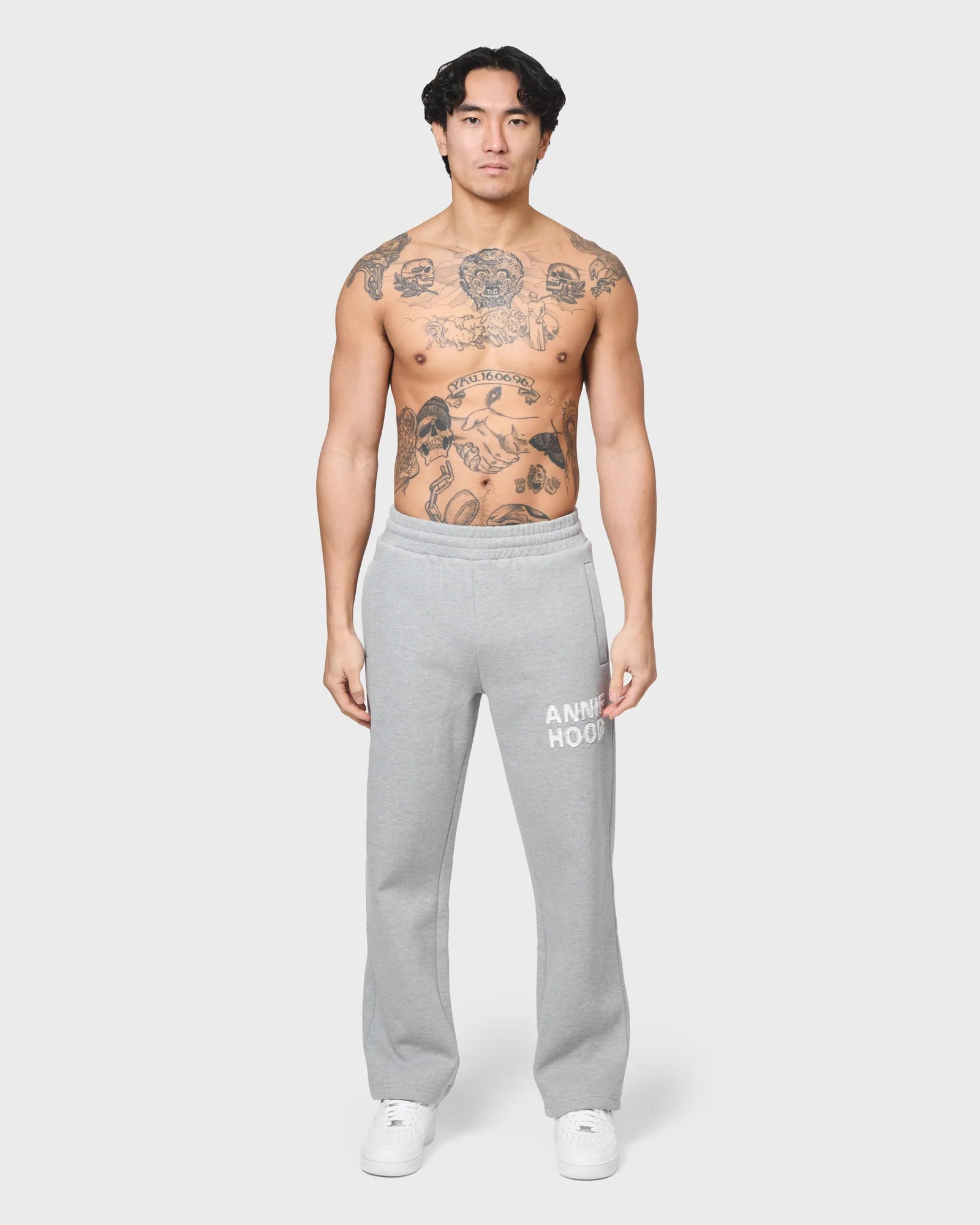 Annie Hood Appliqué Joggers Grey