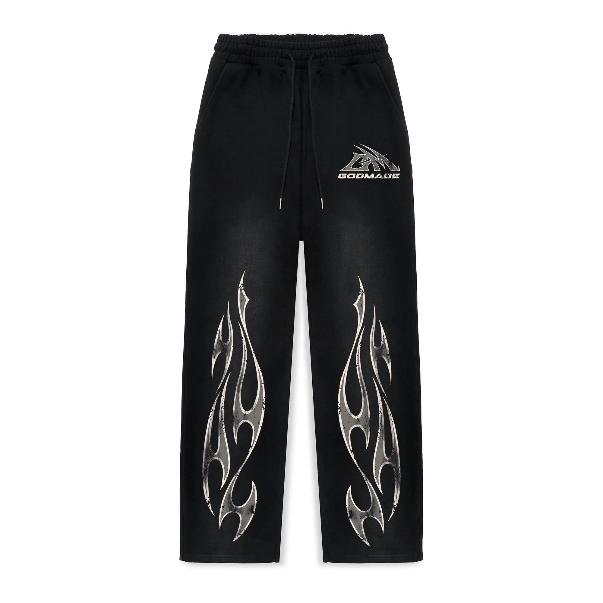 Godmade Logo Washed Black Sweatpants