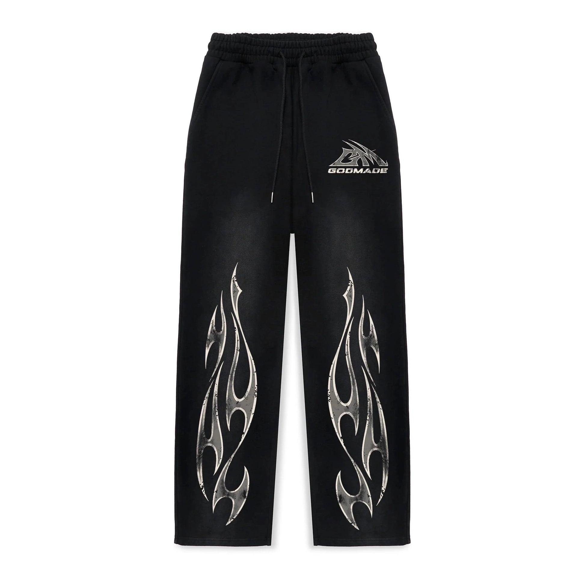 Godmade Logo Washed Black Sweatpants