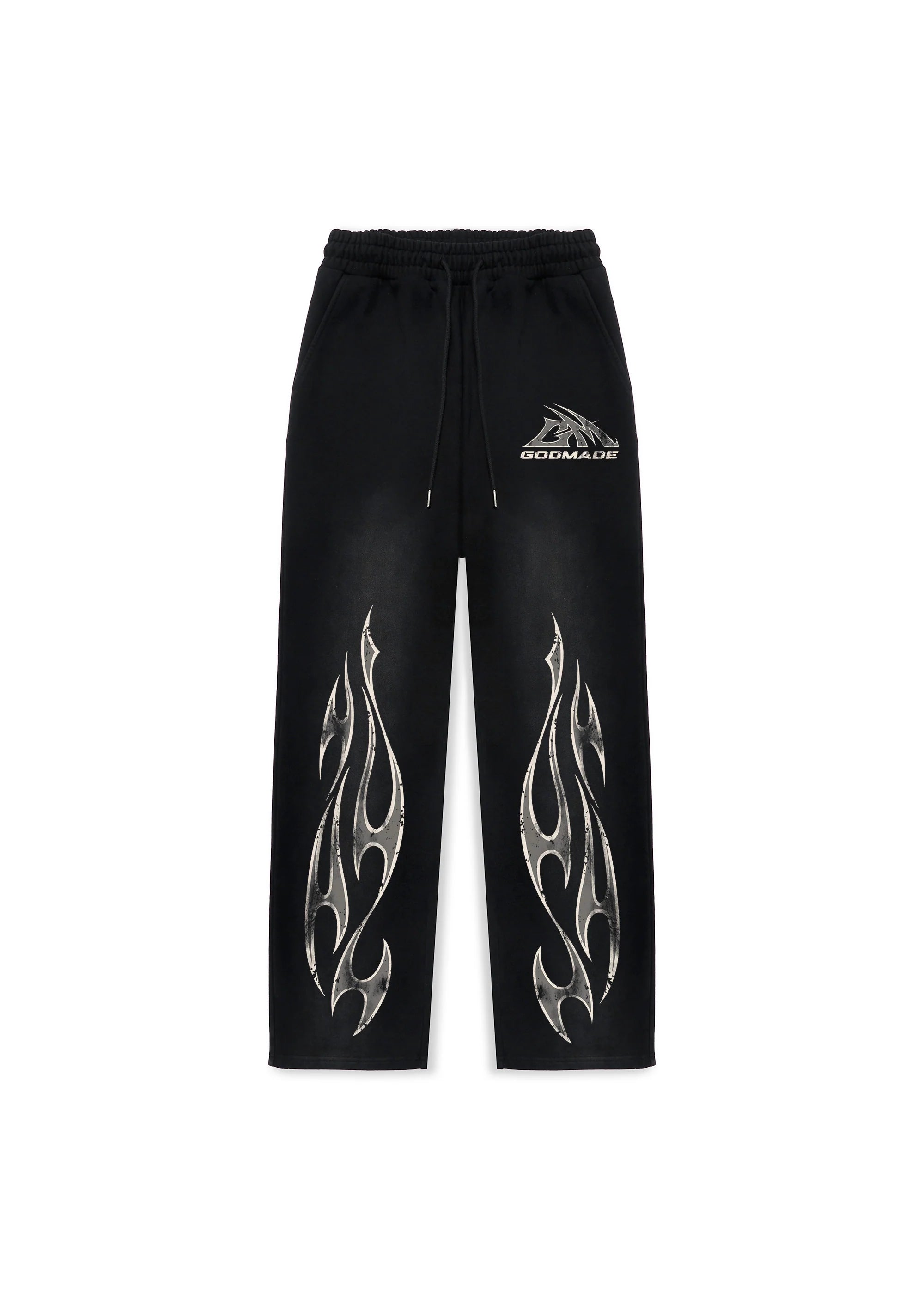 Godmade Logo Washed Black Sweatpants