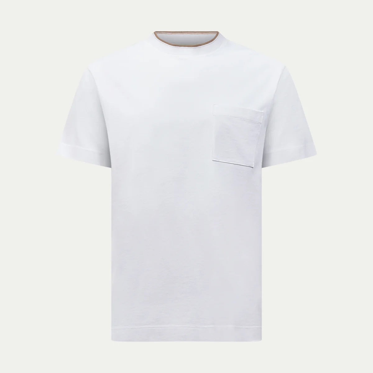 PECKHAM RYE CABANA PIQUE POCKET T SHIRT IN BRIGHT WHITE