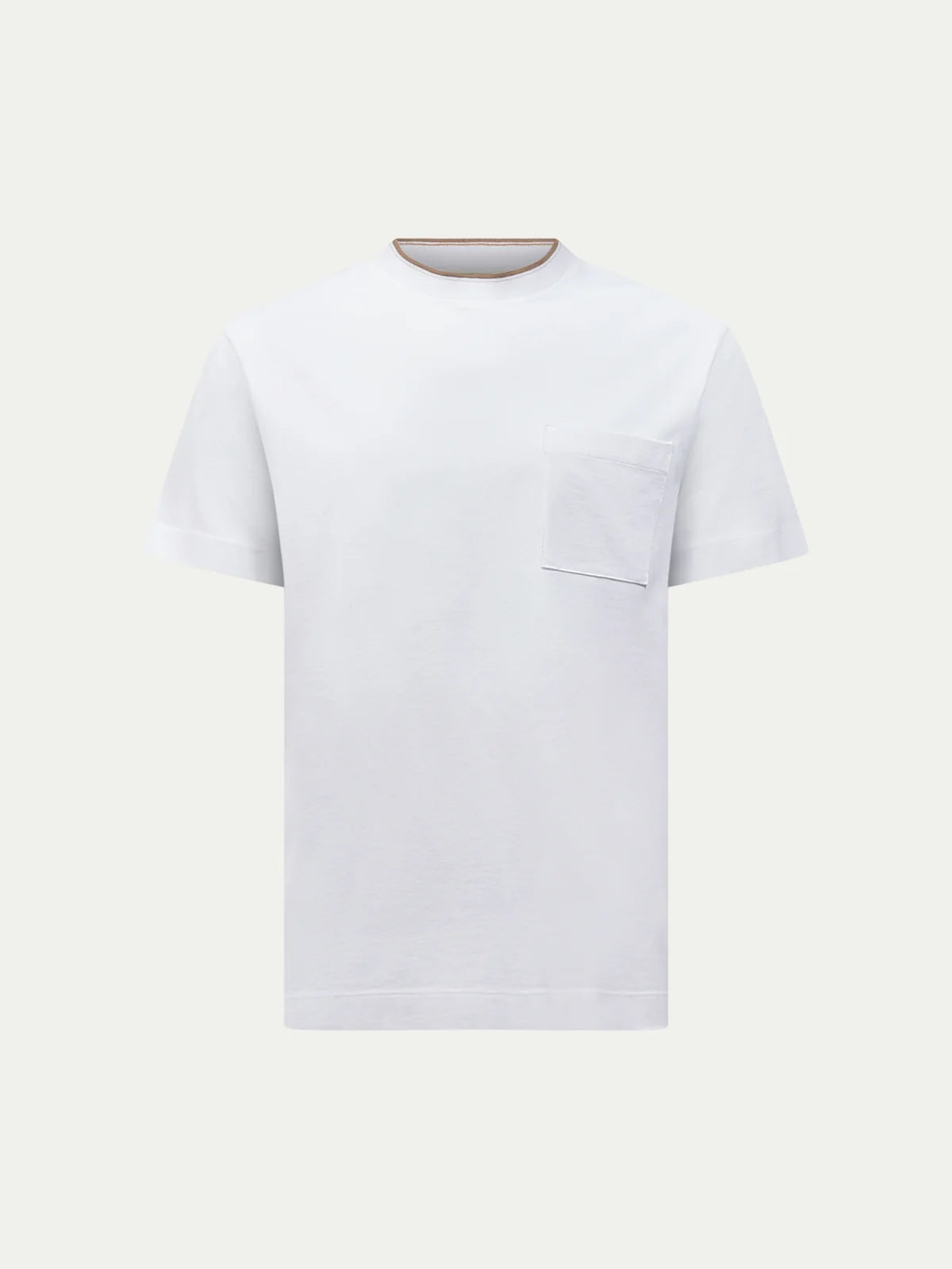 PECKHAM RYE CABANA PIQUE POCKET T SHIRT IN BRIGHT WHITE