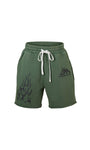 GODMADE LOGO WASHED GREEN SHORTS