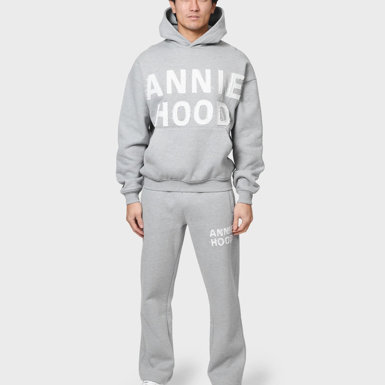 Annie Hood Appliqué Hoody Grey