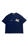ANNIE HOOD BLUE COLLEGE LOGO TEE