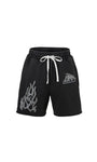 GODMADE LOGO WASHED BLACK SHORTS
