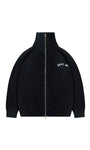 PLAYERS ONLY BLACK EMBROIDERED KNIT ZIP JACKET