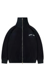 PLAYERS ONLY BLACK EMBROIDERED KNIT ZIP JACKET