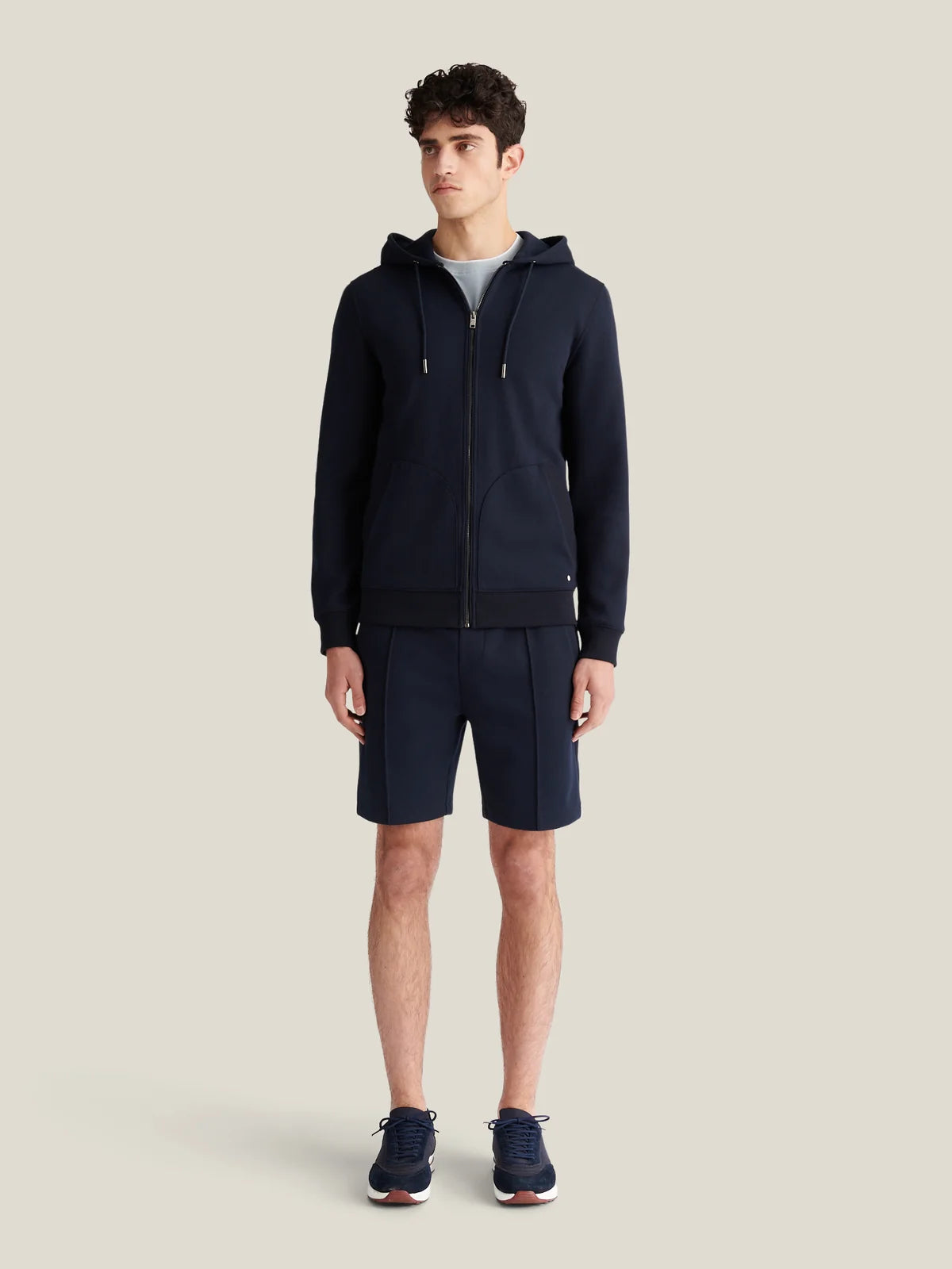 PECKHAM RYE Riva Zip Hooded Jacket in Navy