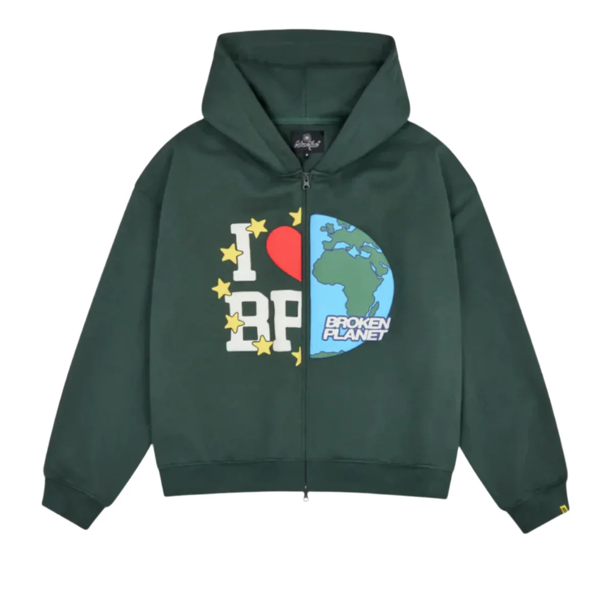 Broken Planet Market My Planet Zip Up Hoodie ‘Emerald Green’