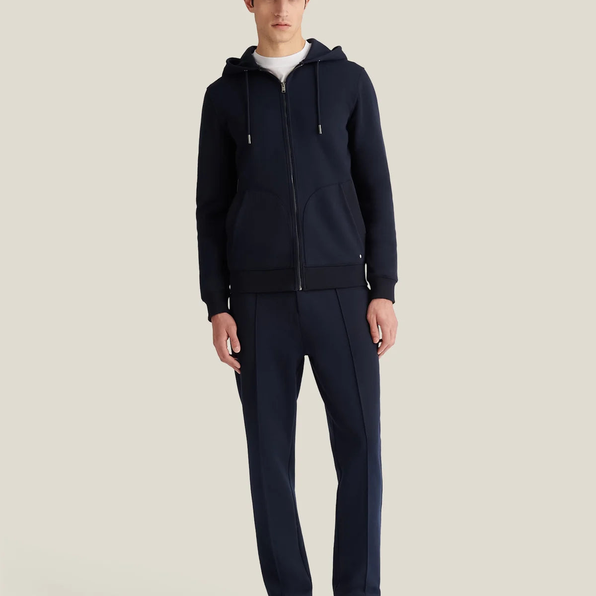 PECKHAM RYE Riva Zip Hooded Jacket in Navy